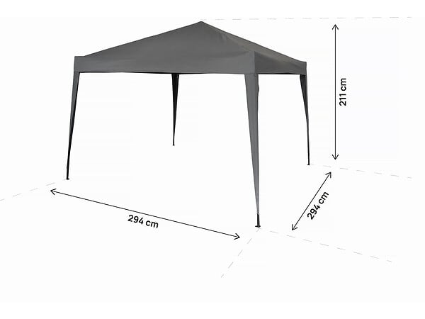 HABITAT ET JARDIN - Tonnelle de jardin pliante "Svetlana 3" - 9 m² - 3 x 3 m - Gris - large