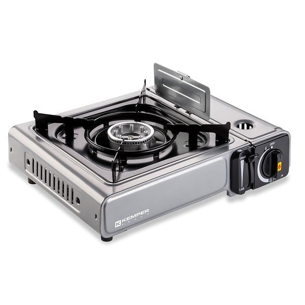 KEMPER - Réchaud à gaz 2200W INOX + 4 cartouches de gaz Double système de sécurité Puissance réglable KEMPER - large