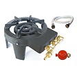 PROWELTEK - Rechaud à gaz en Fonte véritable 4 pieds 2 bruleurs + Tuyau gaz à vis 1.50m + Détendeur Propane TRIGLAV 9800 - vignette