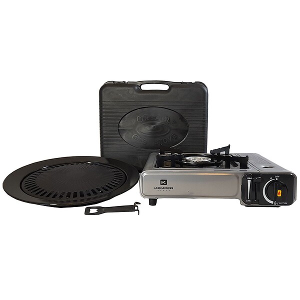 KEMPER - Barbecue à gaz et Réchaud gaz piézo 2200W 2 en1 Camping KEMPER - large