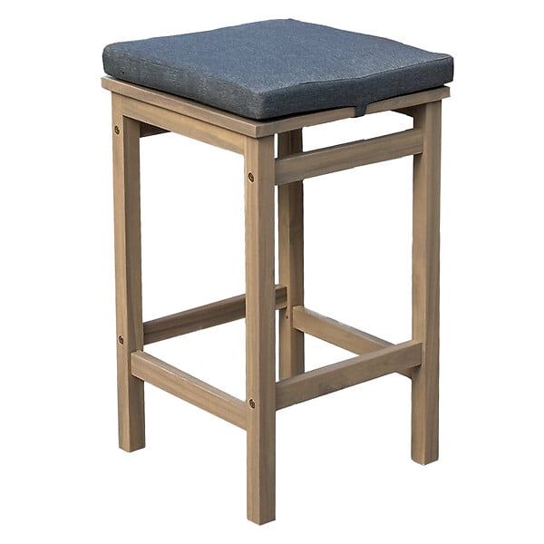 HAPPY GARDEN - Mange debout ARUBA en acacia 4 places - coussins gris - large