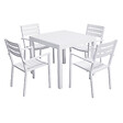 HAPPY GARDEN - Salon de jardin VENEZIA extensible 90/180 en aluminium blanc - 8 places - vignette