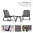 TECTAKE - Salon Modica façon rotin pour 2 personnes, ergonomique gris - vignette