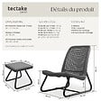 TECTAKE - Salon Modica façon rotin pour 2 personnes, ergonomique gris - vignette