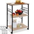 TECTAKE - Chariot de service Rugby 65,5x45,5x88,5cm Bois clair industriel, Chêne Sonoma - vignette