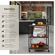 TECTAKE - Chariot de service Rugby 65,5x45,5x88,5cm Bois foncé industriel, rustique - vignette