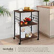TECTAKE - Chariot de service Rugby 65,5x45,5x88,5cm Bois foncé industriel, rustique - vignette