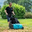INTEC - Balayeuse à gazon Ramasse feuilles Brosse rotative renforcées Larg 53cm reglable Grand Bac 100L INTEC - vignette