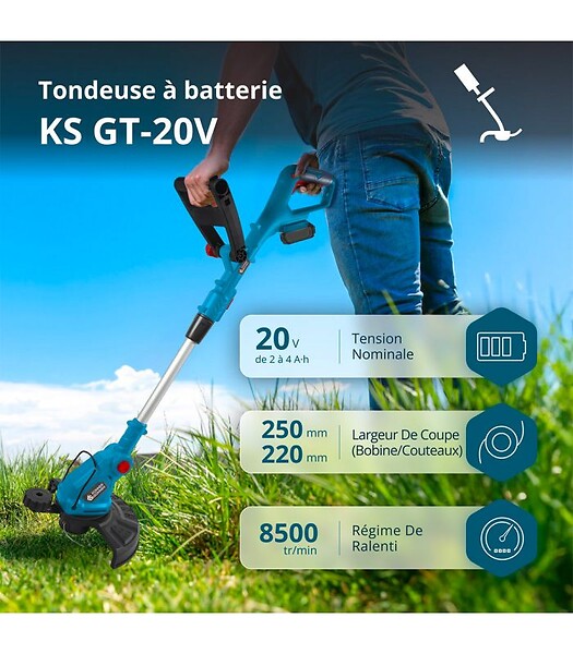 KONNER SOHNEN - Coupe-bordures à batterie sans batterie ni chargeur Könner & Söhnen KS GT-20V - large