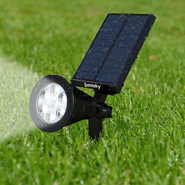 LUMISKY - 4 Spots solaires projecteurs SPIKY Blanc froid 100LM - large