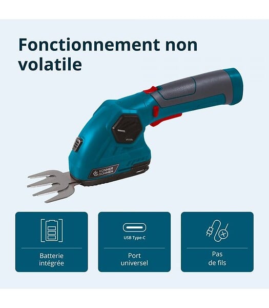KONNER SOHNEN - Taille-haie et cisaille à gazon 2 en 1 sans fil avec manche télescopique Könner & Söhnen KS SHT-8V + Extension Pole - large
