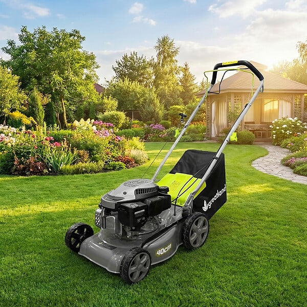 GREATLAND - Tondeuse thermique tractée 144 CC - 400mm - Bac 40 litres - large