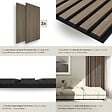 TECTAKE - Panneaux acoustiques décoratifs en MDF placage bois véritable chêne foncé 110x50cm absorption phonique insonorisation murale - vignette