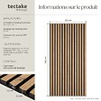 TECTAKE - Panneaux acoustiques muraux chêne en MDF placage bois véritable 120x60x2.1cm absorption sonore isolation phonique design scandinave - vignette