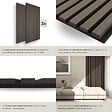 TECTAKE - Panneaux acoustiques insonorisants chêne gris 110x50cm en MDF placage bois isolation phonique décoratifs muraux absorbeur sonore 2 pièces - vignette