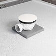 AURLANE - Bonde de Receveur Diamètre 90 mm - Capot blanc mat - Evacuation Horizontale - vignette