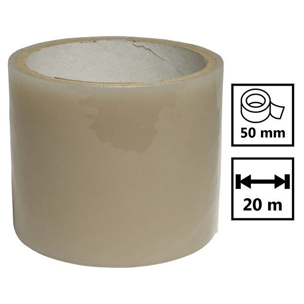 TECPLAST - Adhésif transparent 50mm x 20m pour réparation bâche - large