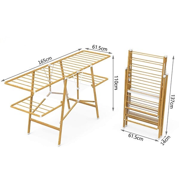 KITCHEN MOVE - Séchoir à linge pliable NAIROBI bois 20M - large