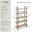 TECTAKE - Etagère bibliothèque GLASGOW style industriel 106 x 34,5 x 179,5 cm Bois clair industriel, Chêne Sonoma - vignette