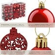 TECTAKE - Lot 84 boules de Noël rouges rouge - vignette