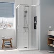 CERAMIA - CASCADA Porte de douche 90x90x195cm coulissante anticalcaire avec profilés chrome brillant (CERAHC9090C) - vignette