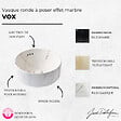 JACOB DELAFON - Vasque ronde à poser Vox marbre blanc sculptural + bonde - vignette