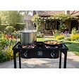PROJECT - Réchaud à Gaz 2 Feux 9KW 4 pieds Bruleurs en fonte Modulable en 3 Hauteurs - Cuisine Extérieure 74.5 x 40 x H80cm Allumage Piezo - vignette