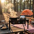 PROJECT - Réchaud à Gaz 2 Feux 9KW 4 pieds Bruleurs en fonte Modulable en 3 Hauteurs - Cuisine Extérieure 74.5 x 40 x H80cm Allumage Piezo - vignette
