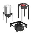 INTEC - Réchaud à Gaz 1 feu 4500W 4 pieds modulables 3 Hauteurs Bruleur en fonte - Cuisine Extérieure 40 x 40 x H78cm Allumage Piezo - vignette