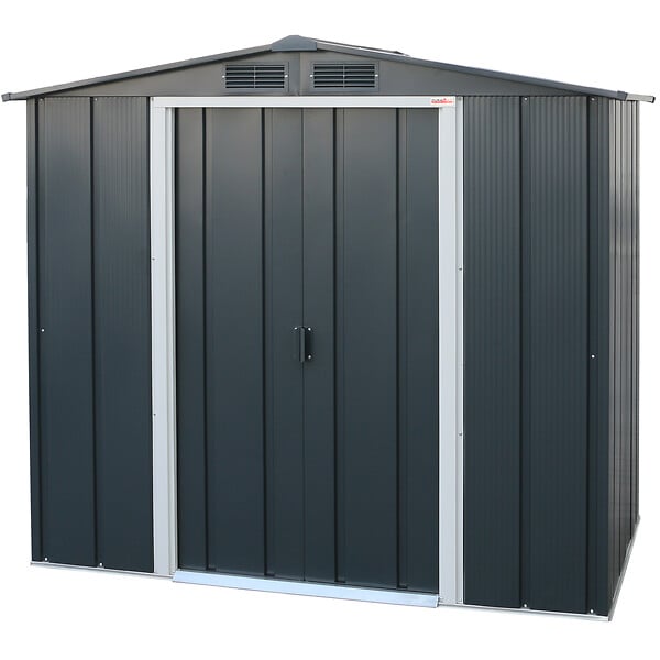 DURAMAX - Abri de jardin métal - Gris anthracite - L.202xl.122xH.181cm - large