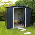 DURAMAX - Abri de jardin métal - Gris anthracite - L.202xl.122xH.181cm - vignette