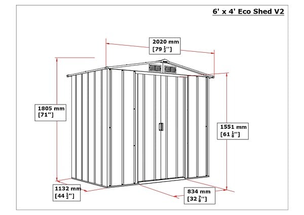 DURAMAX - Abri de jardin métal - Gris anthracite - L.202xl.122xH.181cm - large