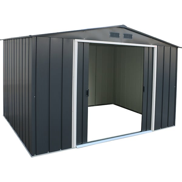 DURAMAX - Abri de jardin métal anthracite Duramax 7,79m² épaisseur 0,33mm - large