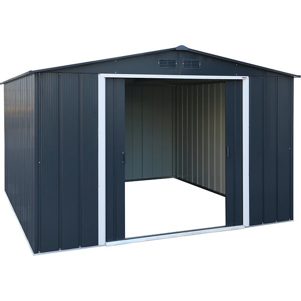 DURAMAX - Abri de jardin métal anthracite Duramax 11,69m² épaisseur 0,33mm - large