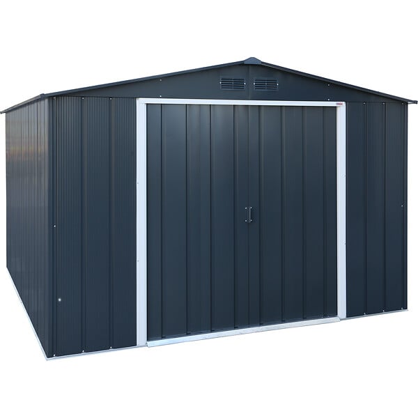 DURAMAX - Abri de jardin métal anthracite Duramax 11,69m² épaisseur 0,33mm - large