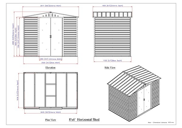 DURAMAX - Abri de jardin métal Alpine bois 4,78m² épaisseur 0,33mm - large