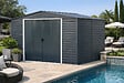 DURAMAX - Abri de jardin métal Alpine anthracite 7,81m² épaisseur 0,33mm - vignette