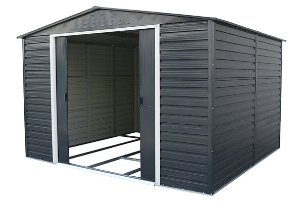 DURAMAX - Abri de jardin métal Alpine anthracite 9,75m² épaisseur 0,33mm - large