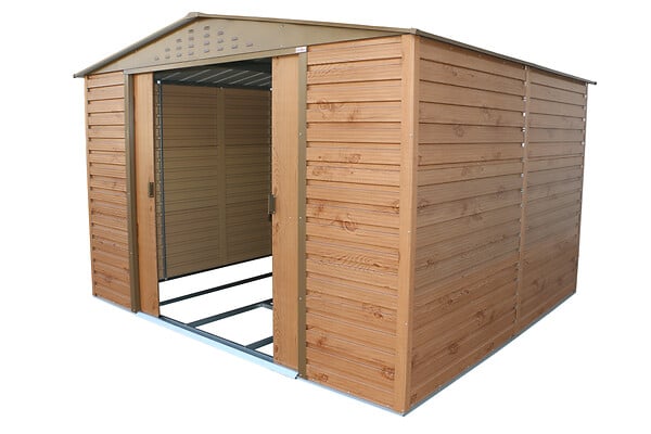 DURAMAX - Abri de jardin métal Alpine bois 9,75m² épaisseur 0,33mm - large