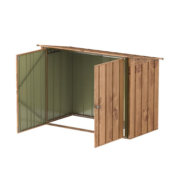 DURAMAX - Abri vélos Duramax métal 0,33mm 2,05m² + kit ancrage - bois - large