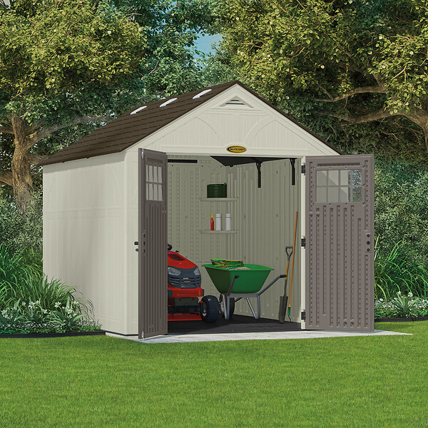SUNCAST - Abri de jardin polyéthylène 7,90m² - Gris - H.261xL.255xP.310cm - large