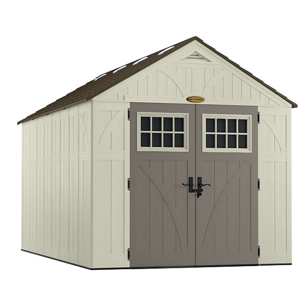 SUNCAST - Abri de jardin polyéthylène Suncast 10,27m² - Marron/Beige/Taupe - Rampe incluse - large