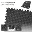 TECTAKE - Ensemble de 12 Dalles Carrées EVA - Tapis de sol, Sport noir - vignette