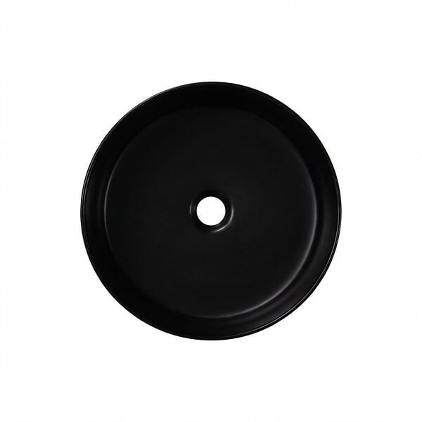 CERAMIA - Ceramia Vasque à poser ronde 36 cm hauteur 12,5 cm sans trop-plein noir mat PixL (CEPX3636BKM) - large
