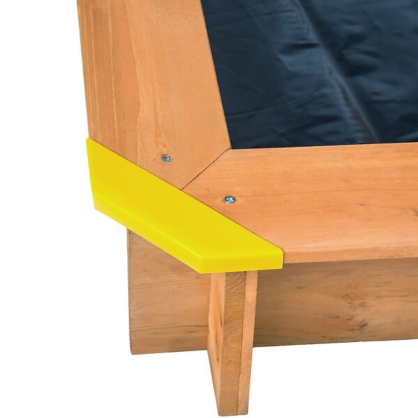 TECTAKE - Bac à Sable de Jardin Enfant en Bois avec 1 Toit et 1 Bâche 120x120x120cm bleu - large