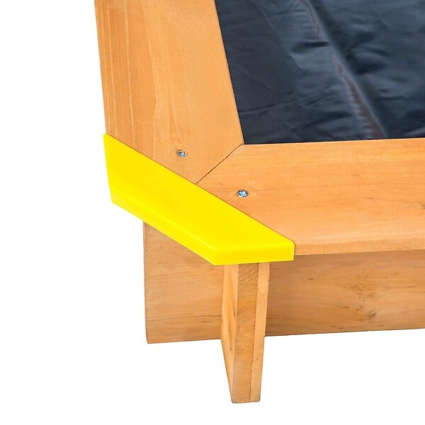 TECTAKE - Bac à Sable de Jardin Enfant en Bois avec 1 Toit et 1 Bâche 120x120x120cm rouge - large
