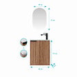 AURLANE - Ensemble meuble lave mains MDF ondulé bois 40x50x22cm et miroir ovale - MILO - vignette