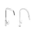 SWISS AQUA TECHNOLOGIES - set mitigeur lavabo avec bras pivotant + mitigeur cuisine douchette extractible 2 jets, bras pivotant, chrome (SATBSD2280LCR) - vignette