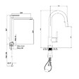 SWISS AQUA TECHNOLOGIES - B-Way set mitigeur lavabo XL + mitigeur cuisine Ceramia Timeless acier inoxydable, douchette extractible, noir (SATTMLBM285BM) - vignette