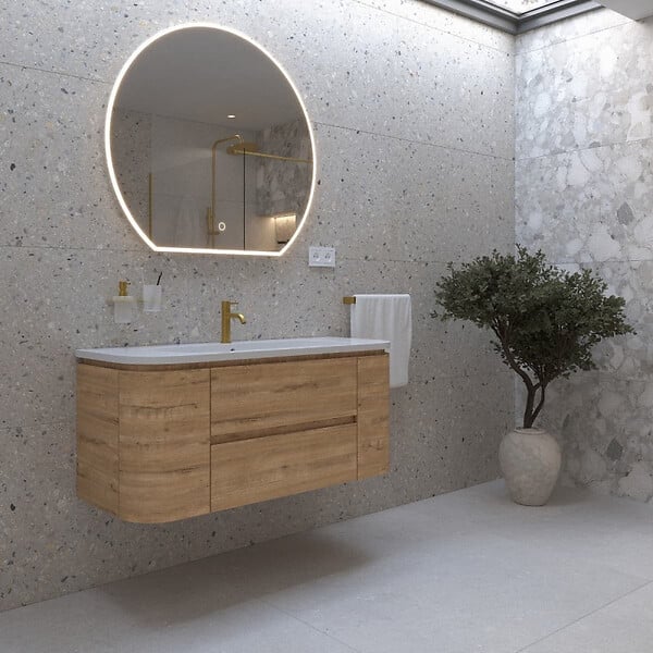 SWISS AQUA TECHNOLOGIES - Aurum set mitigeur lavabo + mitigeur cuisine Ceramia Timeless acier inoxydable, douchette extractible, or brossé (SATTMLBA285BG) - large